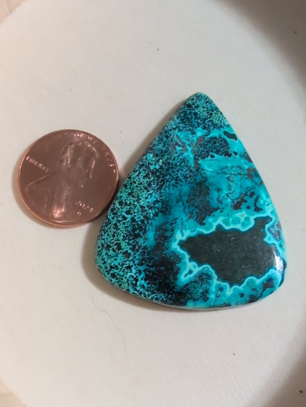 Chrysocolla Cabochon Triangle Stone 34x40x4